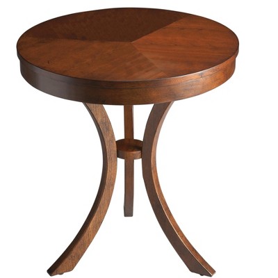 HomeRoots 26" Medium Brown Manufactured Wood Round End Table
