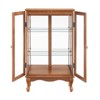 FONTOI 2 Doors Corner Curio Cabinet with Adjustable Shelves&Mirrored Back, Display Storage for Living Room, Oak, 11.81"*43.39"*25.98" - 2 of 4