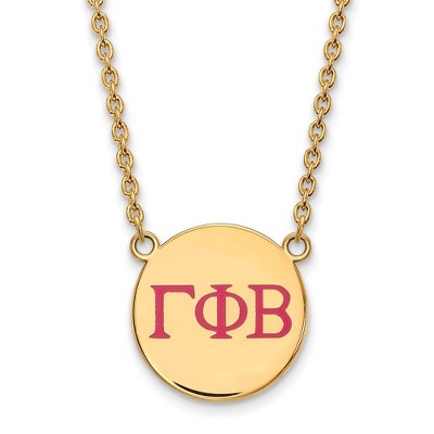 Black Bow Jewelry 14k Yellow Gold Plated Sterling Silver Gamma Phi Beta Greek Life Necklace 18 Inch