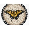 Earth Rugs Swallowtail Butterfly Jute Trivet – 10" Round Hand-Braided Rustic Kitchen Heat Pad - 2 of 3