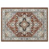 Vintage boho washable soft rug. Low-pile, anti-slip, stain-resistant. Floral distressed, non-shedding. For bedrooms, living/dining rooms - 2 of 4