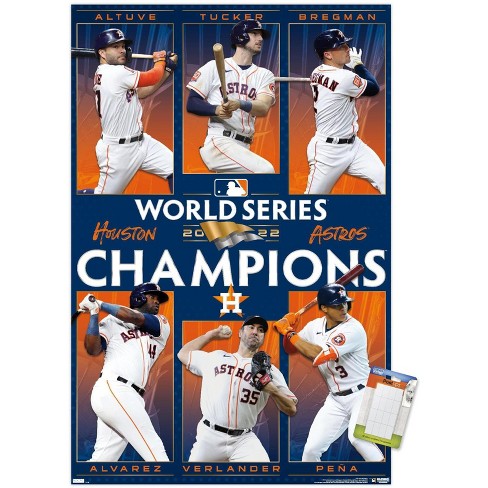 Trends International MLB Houston Astros - 2022 World Series Champions  Unframed Wall Poster Print White Mounts Bundle 14.725 x 22.375