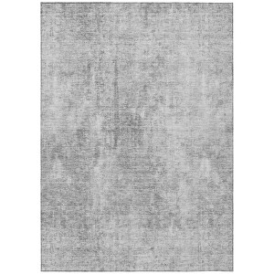 Gray Silver And Charcoal Abstract Washable Indoor Outdoor Area Rug - 1 of 4