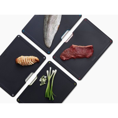 Stainless Steel 4-Piece Color-Coded Cutting Board Set