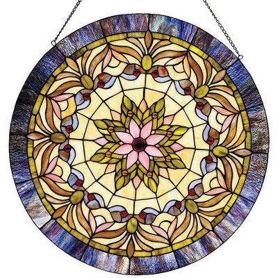 Chloe Lighting Tiffany-Glass Edwardian Man Window Panel 22"