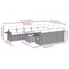 vidaXL 11 Piece Patio Sofa Set with Cushions Black Poly Rattan - Black and Cream With Table - 3 of 4