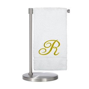 BC BARE COTTON Monogrammed Bath Towel, Personalized Gift, 27 x 54 inches - Set of 1 - White - Gold Script - 1 of 4