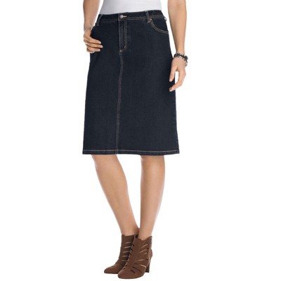 Jessica London Women's Plus Size True Fit Stretch Denim Short Skirt