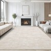 Washable Area Rugs for Living Room, Non-Slip Modern Abstract Rug for Bedroom, Low Pile Stain-Resistant Soft Contemporary Neutral Carpet - 2 of 4