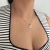Adornia Tarnish Resistant Silver Plated Mother of Pearl Heart Charms Necklace - 2 of 3