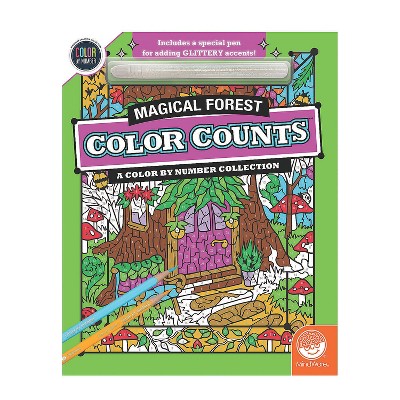 MindWare Color By Number Color Counts: Glitter Magical Forest - Coloring Books