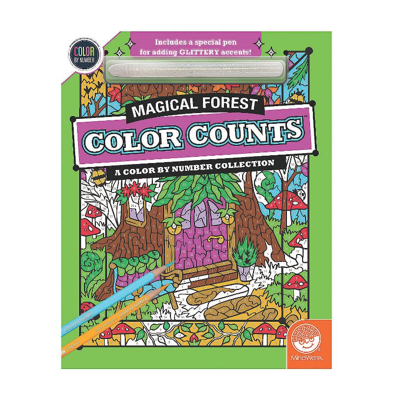 MindWare Color By Number Color Counts: Glitter Magical Forest - Coloring Books, 1 of 3