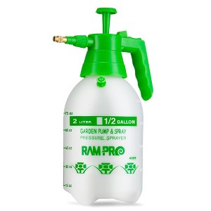 Garden Sprayer, Pump Sprayer, Weed Sprayer, 68 Oz Water Sprayer Pump Spray Bottle, Safety Valve & Adjustable Brass Nozzle - By RamPro - 1 of 4