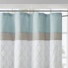 SEVOBAL Shower Curtain Printed and Embroidered with Geometric Damask Design Soft Colorblock Pattern , Seafoam, 72"*72"*0.13" - 3 of 4