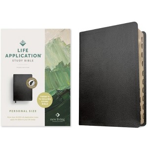 NLT Life Application Study Bible, Third Edition, Personal Size (Bonded Leather, Black, Indexed, Red Letter) - (Leather Bound) - 1 of 1