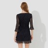 Women's Bell 3/4 Sleeve Mesh Mini Dress - Wild Fable™ Black Polka Dots - 2 of 4