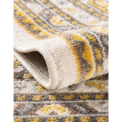 Beige Rectangular Flat Woven Stain-resistant Synthetic Rug, 6' x 9'