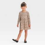 Toddler Girls' Leopard Spot Long Sleeve A-Line Dress - Cat & Jack™ Beige