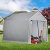 Carport Portable Storage Shed Storage Shelter, Roll-Up Zipper Doors, All-Season Protective Car Tent Tarp, Sturdy Metal Frame, Waterproof Carport - 3 of 4