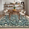Coucheta Farmhouse Washable Non Slip Vintage Botanical Area Rugs, Low Pile Stain-Resistant Carpet for Living Room & Bedroom,Multiple Sizes and Colors - 2 of 4