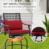 Outdoor High Swivel Bar Stools, Bar Height Patio Chairs with Seat Cushion, Counter Height Tall Patio Swivel Chairs, Outdoor Swivel Bar Chairs Set of 2 - 4 of 4