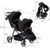 Tandem Double Stroller for Newborn & Toddler, Foldable Twin Stroller with Reversible Seat, 5-Point Safety Harness, Adjustable Canopy & Backrest - 2 of 4