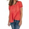 Women's Lace Inset Trim Button Top - IN-LOOM - 4 of 4
