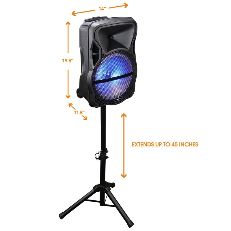 Trexonic Combination Bluetooth Portable Speaker and Tripod Stand w/ Reactive Lights, 2 of 9