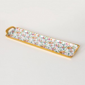 2.25"H Sullivans Floral Long Metal Serving Tray, Multicolored - 1 of 4