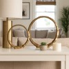 Modern Bold Circular Hammered Ring Statues - Perfect for Bedroom, Bathroom, Home, and Coffee Table Decor - Set of 2 - 3 of 4