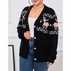 Coolmee Plus Size Cardigans Sweater for Women Funny Holiday Graphic Long Sleeve Knit Button Down Sweater Coat - 4 of 4