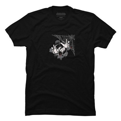 Men's Design By Humans Halloween theme T-shirt.Spider web By bambino T-Shirt