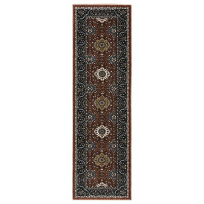 Oriental Weavers Vivian VI04B Red/ Navy Indoor Area Rug - 2'3" x 7'6"