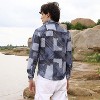 Campus Sutra Men Men's Navy Blue Abstract Block Shirt - 4 of 4