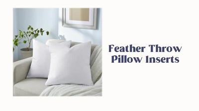 YSTHER Set of 2, Down and Feather Pillow Inserts/Throw Pillows, Double Fabric, 1