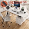LIVAREEmlen Computer Desk with Drawer and Power Outlets, 47" Desk with 2 Monitor Stands and Fabric File Cabinet with Shelves and Hooks for Home Office - 4 of 4