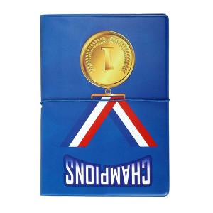 Unique Bargains Gold Medal Passport Holder Blue 1 Pc - 1 of 4