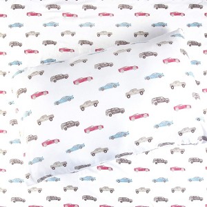 Tadpoles 4-Piece Cars Sheet Set | 1 Full Flat Sheet, 1 Full Fitted Sheet & 2 Queen Pillowcases - 1 of 4