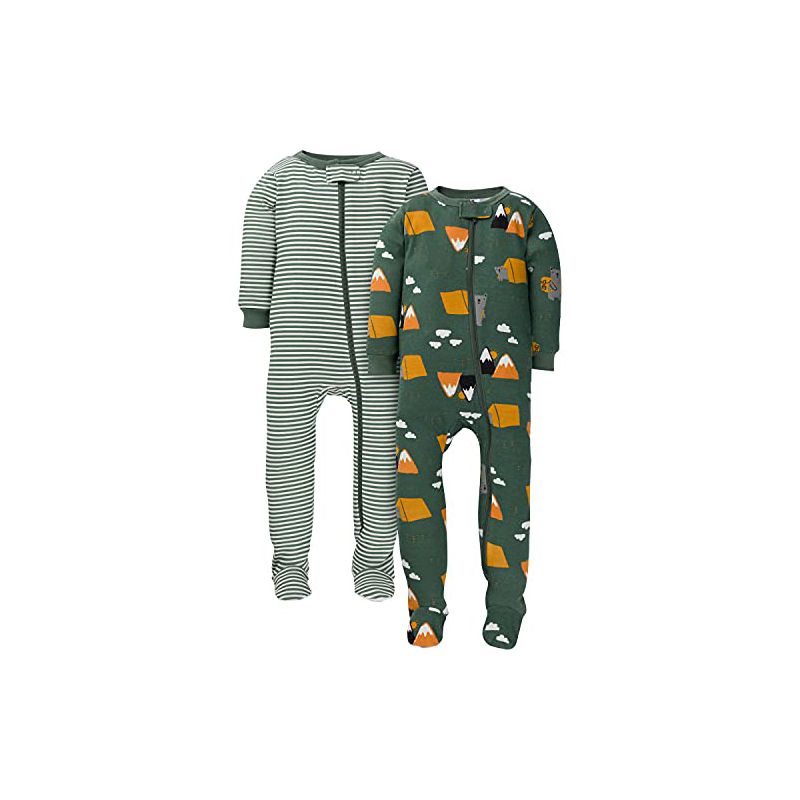 Gerber Baby & Toddler Boys Snug Fit Footed Cotton Pajamas, 2-Pack, 3 of 6