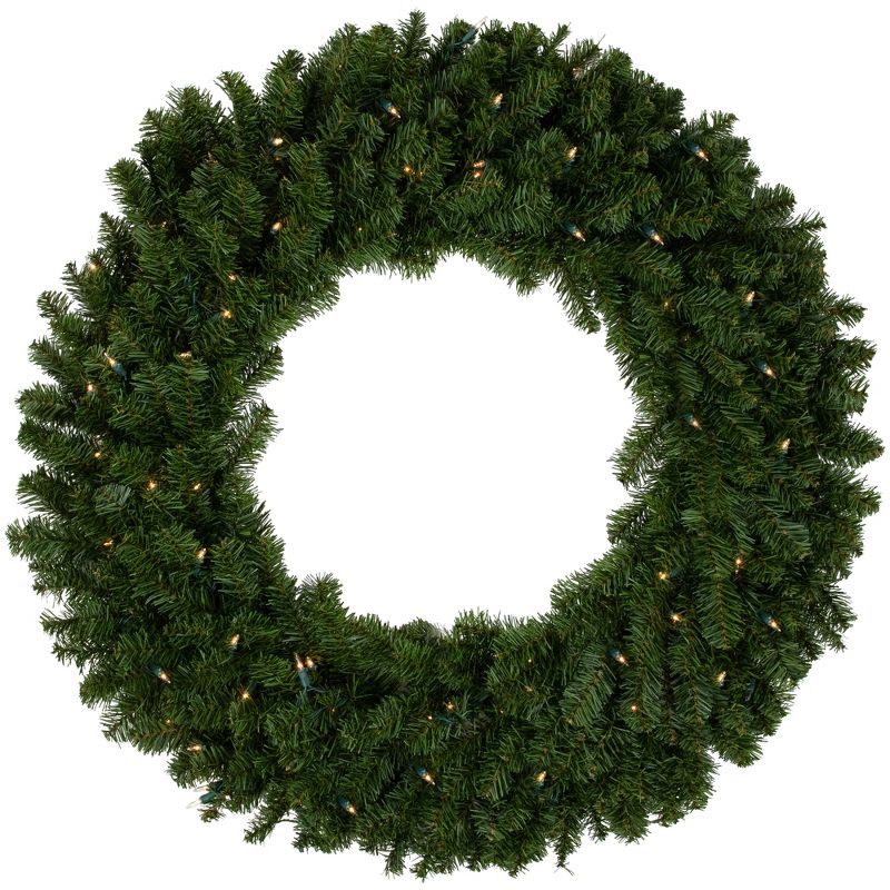 Northlight 36" Prelit Canadian Pine Artificial Christmas Wreath - Clear Lights, 1 of 9