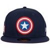 Adult Captain America American Flag Navy Colorway New Era 59Fifty Fitted Hat - 2 of 4