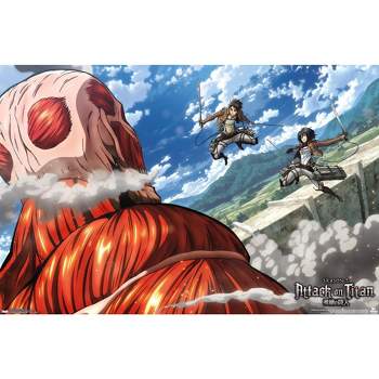  Trends International Attack on Titan - Fire Wall Poster,  22.375 x 34, Unframed Version: Posters & Prints