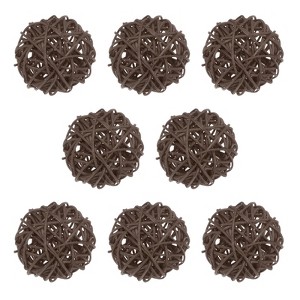 Unique Bargains Wicker Rattan Decorative DIY Crafts Balls for DIY Crafts 8 Pcs - 1 of 4