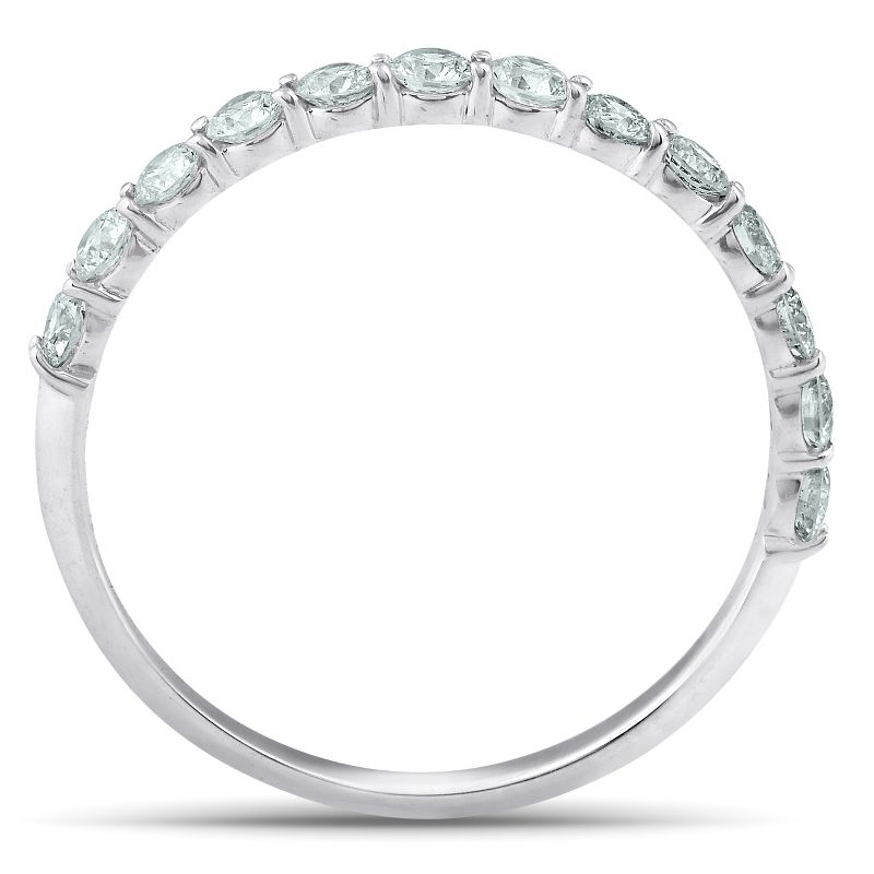 Pompeii3 1/2 Ct TDW Diamond Wedding Ring Stackable Womens Anniversary Band 14k White Gold, 3 of 6