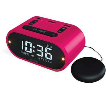 Riptunes 3-In-1 Vibrating Alarm Clock with Bed Shaker - Pink