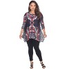 Women's Plus Size Paisley and Animal Print Scoop Neck Marlene Tunic - White Mark - 2 of 3
