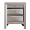 HomeStock Silver Champagne Nightstand 28x23x17 Contemporary Bedside Table with Three Drawers and Stylish Finish for Bedroom Storage - 4 of 4