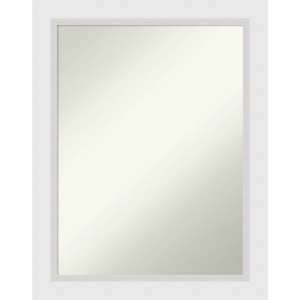 22" x 28" Non-Beveled Blanco White Wood Wall Mirror - Amanti Art: Modern Rectangular Decor, Includes Mounting Hardware - 1 of 4
