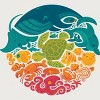 Junior's Design By Humans Aquatic Rainbow By Waynem T-Shirt - 2 of 3