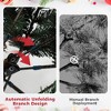 Pre-lit Artificial Christmas Tree w/Incandescent Warm White Lights,Snow Flocked Full Prelighted Xmas Tree Automatic Branch Tips,Foldable Stand - 2 of 4